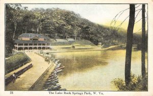 The Lake ROCK SPRINGS PARK Chester, West Virginia ca 1910s Vintage Postcard