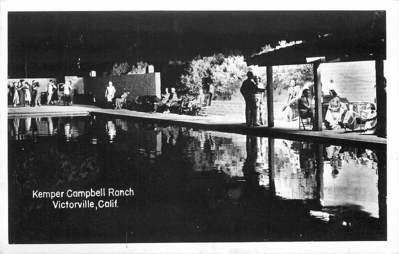 Kemper Campbell Ranch Swimming Pool Route 66 RPPC Photo Postcard 20-7049