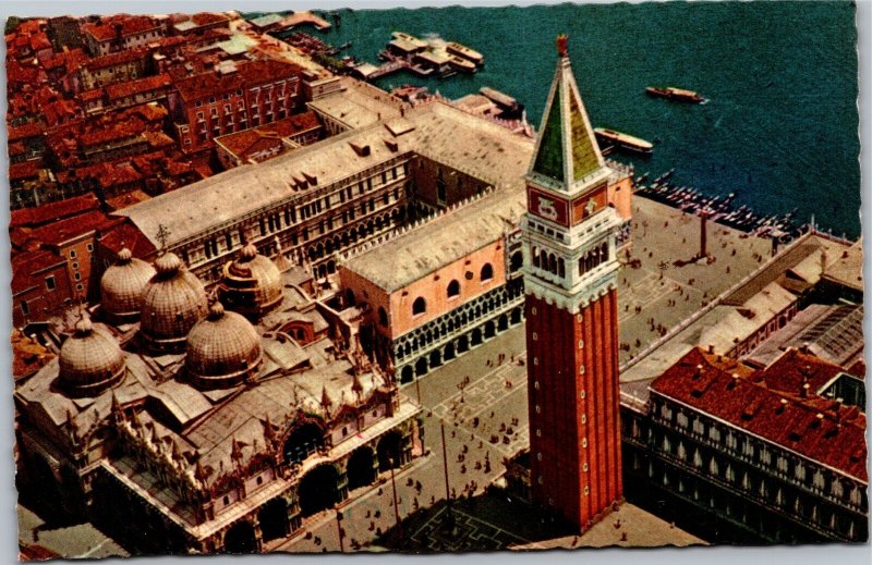 Postcard Italy Venice Piazza San Marco view from air