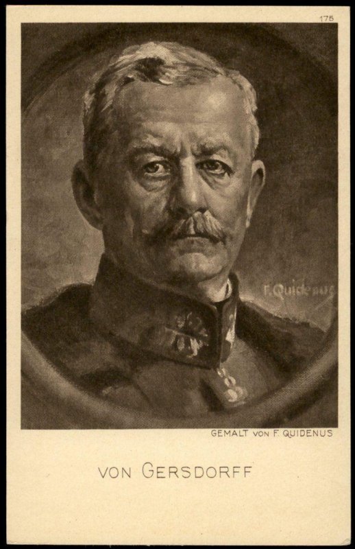 Germany WWI General von Gersdorff Artist Signed Portrait Ostpreussenhilfe G77392