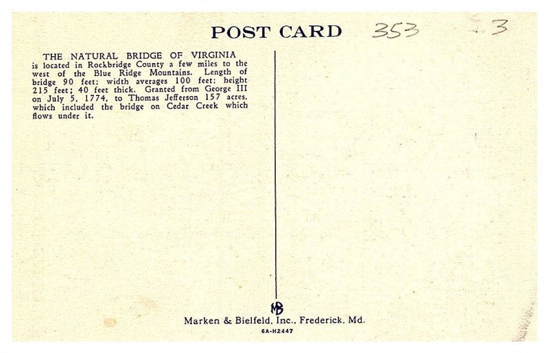 Virginia  Natural Bridge Hotel