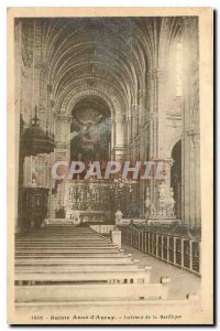 Old Postcard Sainte Anne d'Auray Interior of the Basilica