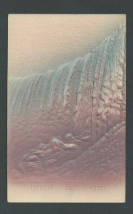 Ca 1909 Post Card NY Niagara Falls Horseshoe Falls Blue & Purple Airbrushed-----