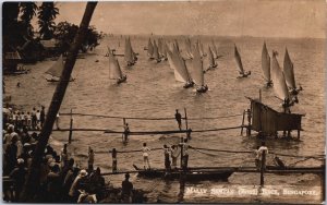 Singapore Malay Sampan Boat Race Vintage RPPC C117