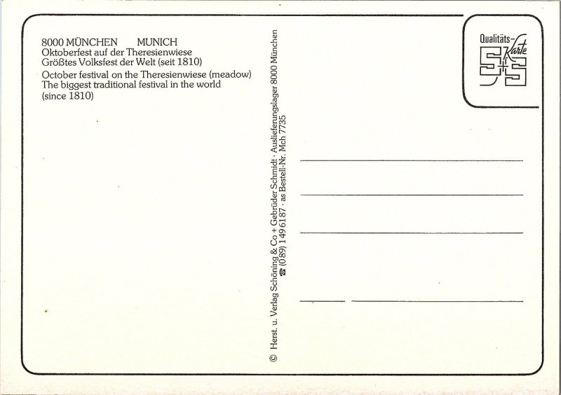 Multi-View Munich's Oktoberfest 1960s Continental Postcard