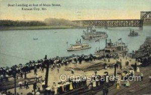 Boat Landing At The Foot Of Main Street Ferry Boats, Ship 1912 postal used 1912