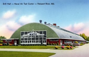 Drill Hall Naval Air Test Center Patuxent River Maryland Vintage Postcard P218