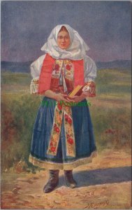 Slovakia Postcard - Artist Janovski, Slovakia Women's Costume, Fashion  RS36554