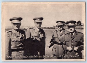 Czech Republic Postcard Generals President Czech Liberation 1945 WW2