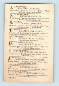 Lot Of 3 1870's-80's J.O McIlyar Cambridge OH List Of City Stores On Back P162