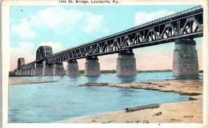 1920s 14th Street Bridge Louisville Kentucky Postcard