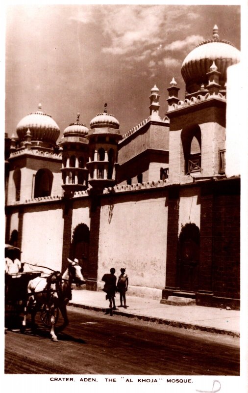 Yemen Aden Crater TGhe Al Khoja Mosque Vintage RPPC 09.90