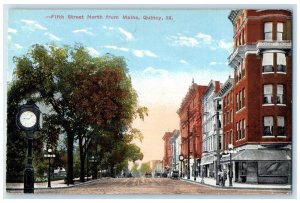 c1910 Fifth Street North Maine Exterior View Building Quincy Illinois Postcard