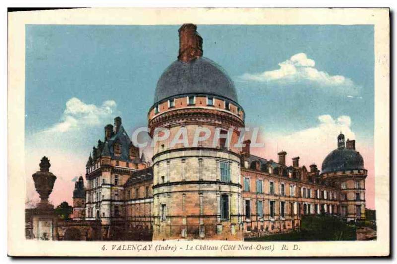 Old Postcard Valencay Chateau