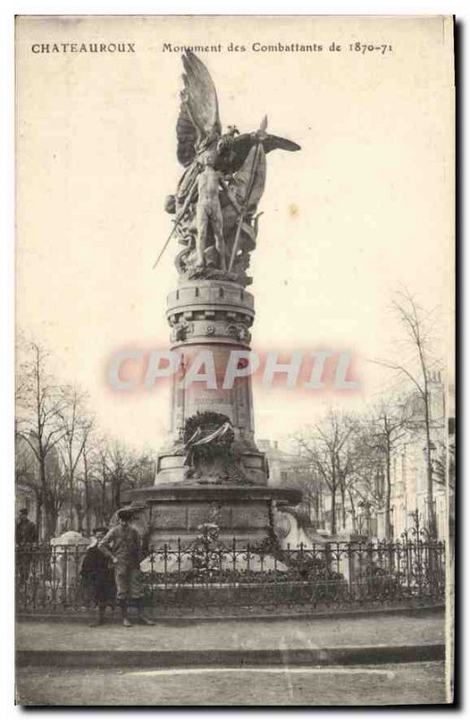 Old Postcard Chateauroux Monument Fighters 1870 71