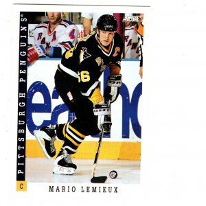 Season Leaders, Score Hockey Trading Card1, Mario Lemieux, 1992 - 93