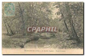 Old Postcard Rambouillet S and O The English Garden Bridge and river