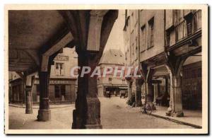 Old Postcard Brittany Dinan houses Porches