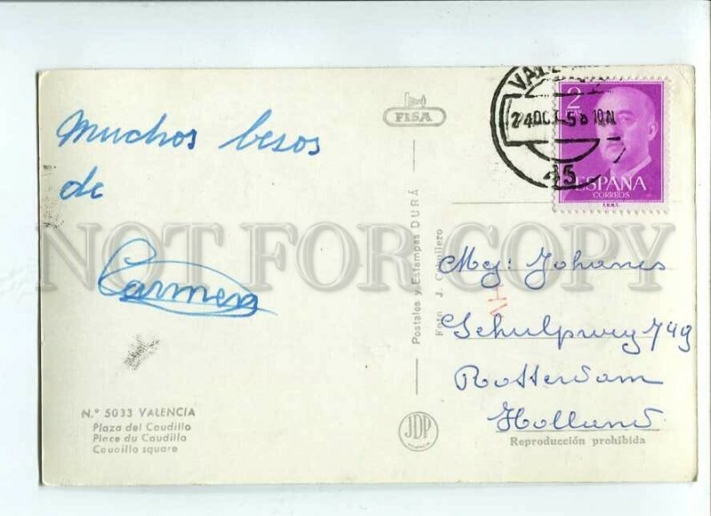 3089177 SPAIN Valencia Coudillo square Old photo PC