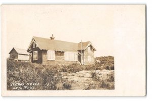 RPPC School House, Snag Point, Alaska Dillingham 1910s Rare Photo Postcard