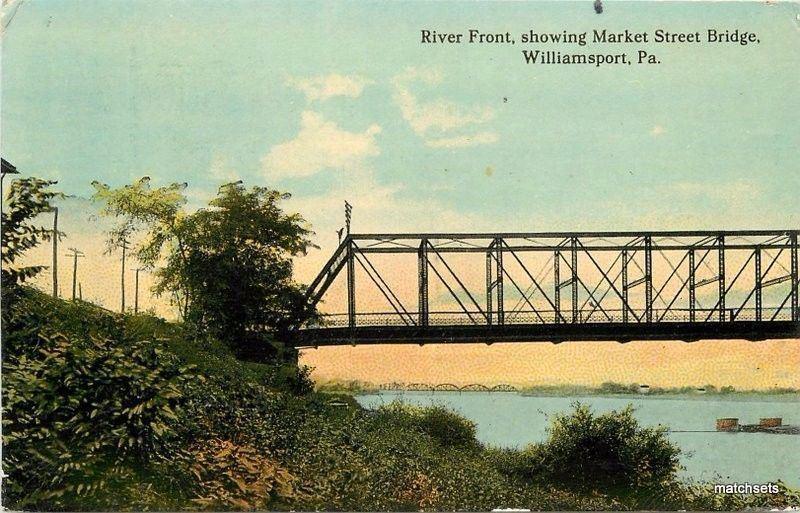 c1910 Truss Girder Market Bridge Williamsport Pennsylvania Kirby postcard 5481