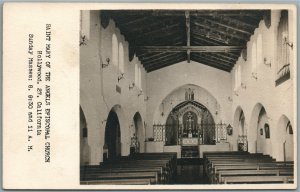 HOLLYWOOD CA ST.MARY of ANGELS CHURCH INTERIOR ANTIQUE REAL PHOTO POSTCARD RPPC