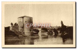 Old Postcard Poitiers Vallee du Clain near the ruins of the old castle and br...