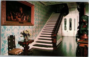 Villa Louis Prairie du Chien WI Entrance Hall Vintage Postcard G13