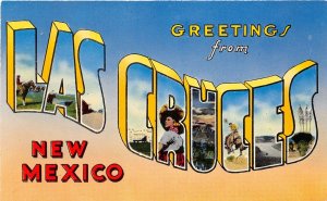 H56/ Las Cruces New Mexico Chrome Large Letter Greetings from Postcard 10