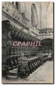 Old Postcard Brou Church Choir Stalls