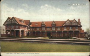 Hutchinson KS Bisonte New Santa Fe Hotel Fred Harvey 1908 Postcard