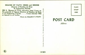 Beacon Faith Cross Bridge Mission Nombre Dios St Augustine Fl Florida Postcard 