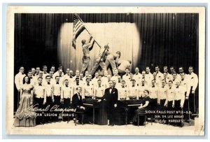American Legion Chorus National Champions Sioux Falls RPPC Photo Postcard