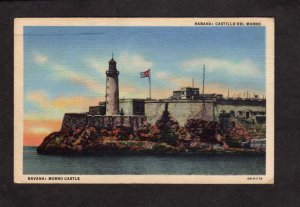 CUBA Castillo del Morro  Castle Lighthouse Habana Havana Linen Postcard