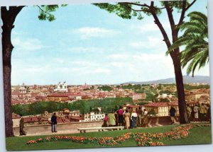 postcard Rome Italy -Panoramic view of Rome from the Janiculum  - Gianicolo