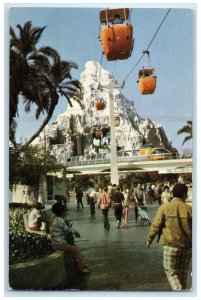 c1960's Matterhorn Mountain Skyway Buckets Wing High Anaheim CA People Postcard