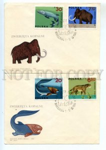 487235 POLAND 1966 year set of FDC fossil animals dinosaurs