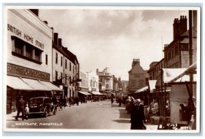 c1930's Westgate Mansfield Nottinghamshire England RPPC Photo Postcard