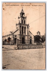 St Joseph Church Port Au Prince Haiti UNP DB Postcard Y17