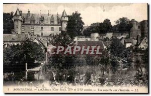 Old Postcard Montresor The Chateau Cote Sud Great view of the Indrois