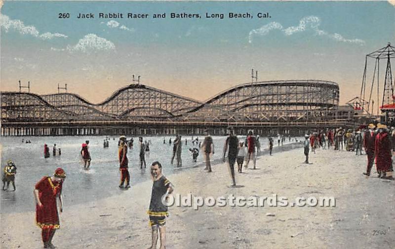 Jack Rabbit Racer and Bathers Long Beach, California, CA, USA Unused 