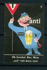 500384 GERMANY anti-alcohol propaganda BEER Old match label