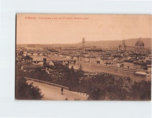 Postcard Panorama vista dal Piazzale Michelangelo Florence Italy