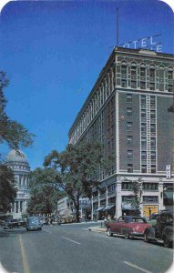 Washington Avenue Cars State Capitol Hotel Loraine Madison Wisconsin postcard