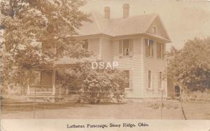 C54/ Stony Ridge Ohio Postcard Bowling Green RPPC 1909 Lutheran Parsonage Church