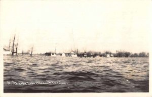 Lake Pleasant Indiana Northside Lake Flood? Real Photo Vintage Postcard JI658099