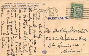 KY, USA Man O War Horse Racing 1946 postal marking on card,  light indentation