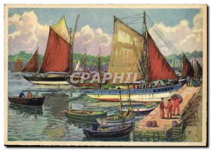 Old Postcard Fishing Boat