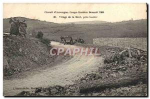 Postcard Old Cars Tour d & # 39Auvergne Gordon Bennett 1905 Virage death near...