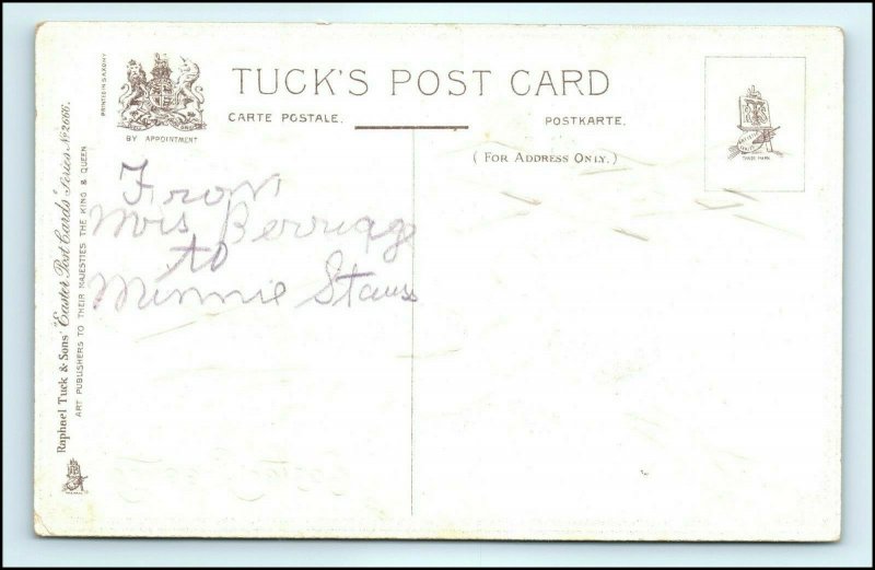 c1910s Easter Greetings Cross w/ Star of David Tuck Postcard Raphael Embossed